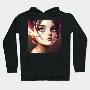 Anime Art Japanese Girl Illustration Design IV Hoodie